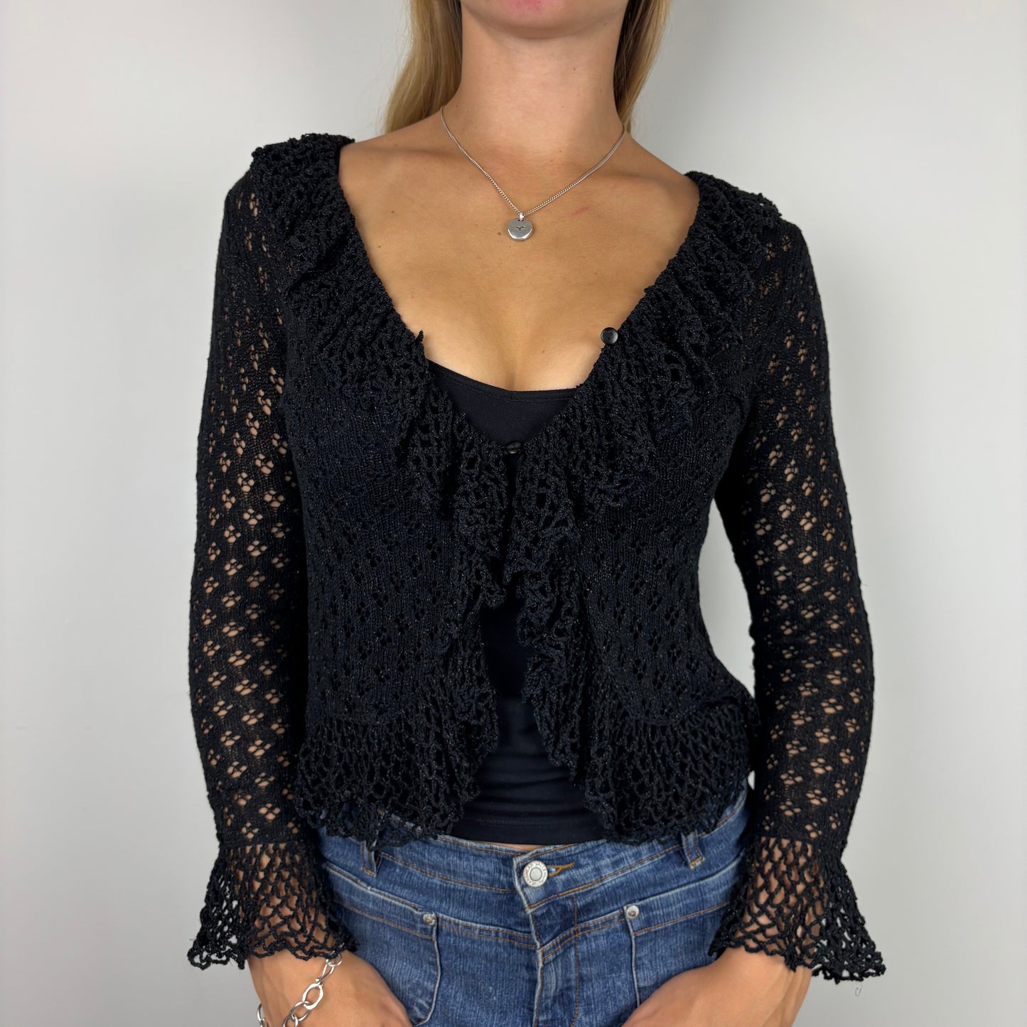 Glittery Crochet Cardigan | Size XS-S