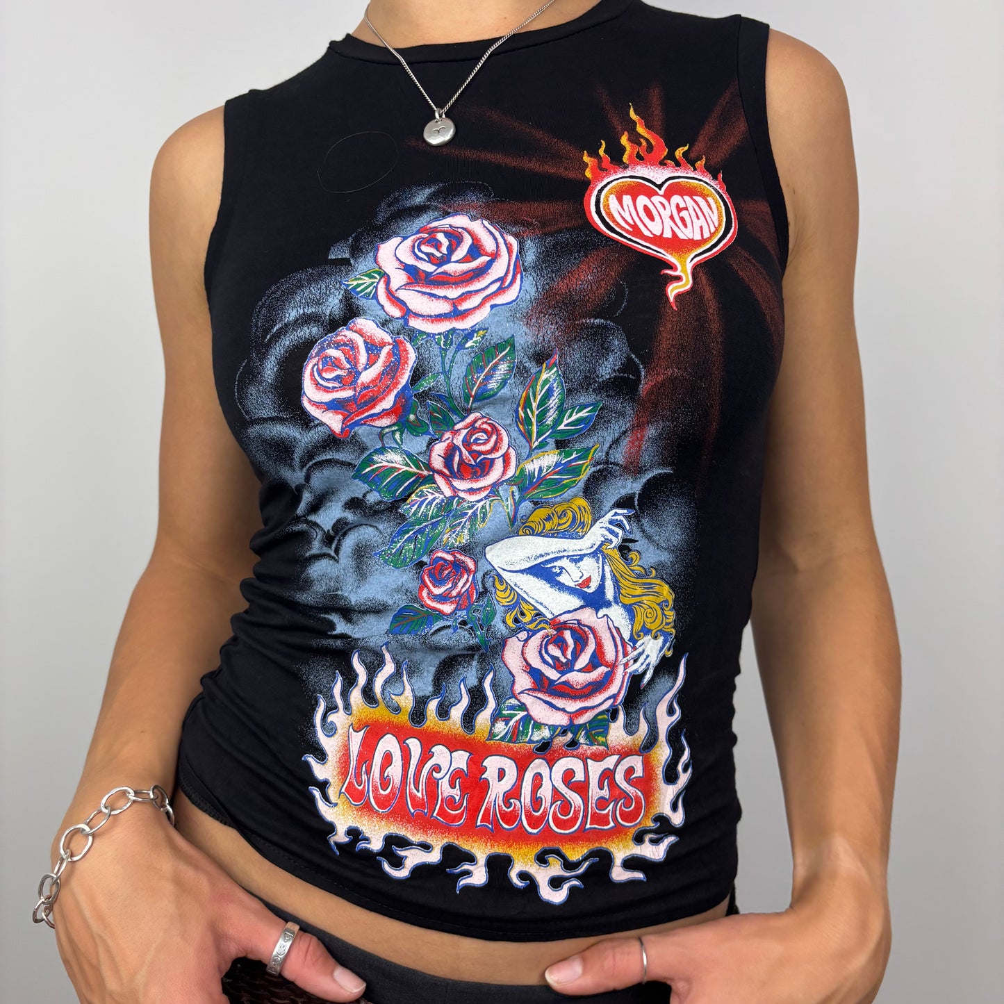 Morgan Love Roses Sleeveless Graphic
