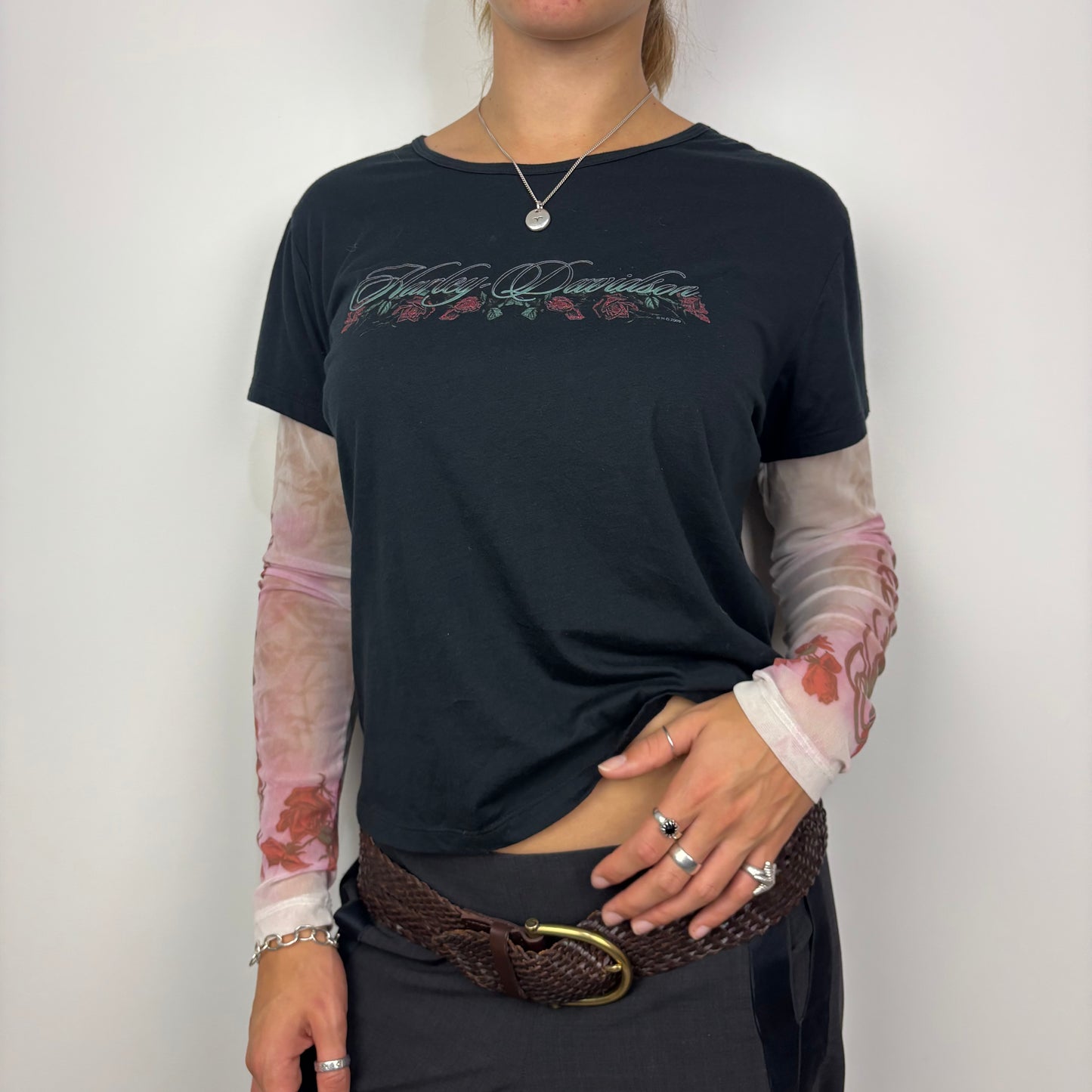 Harley Davidson Tattoo Sleeve Baby Tee