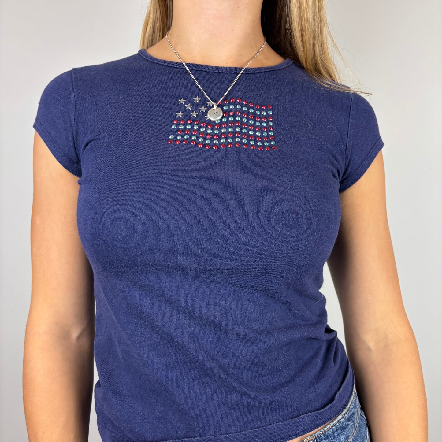 USA Flag Baby Tee | Size XS-S