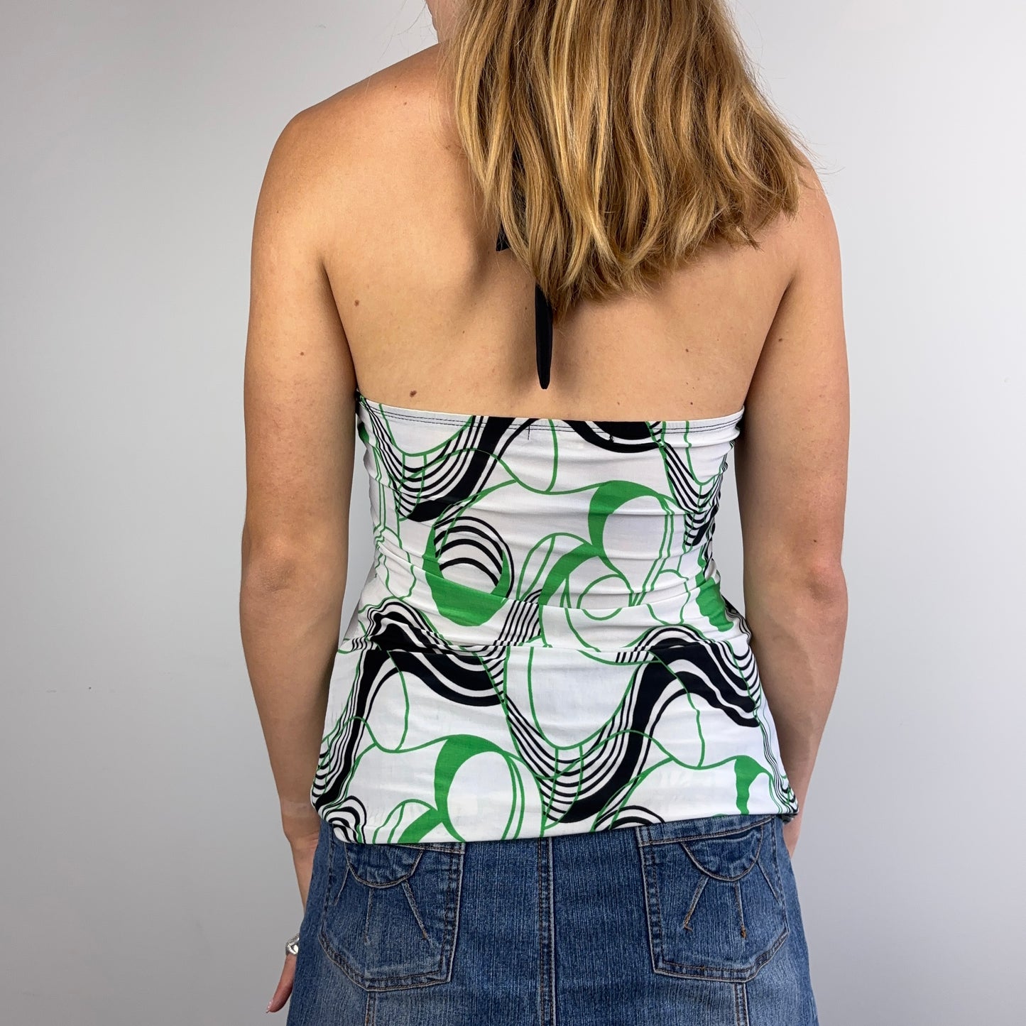 Black and Green Y2K Halter