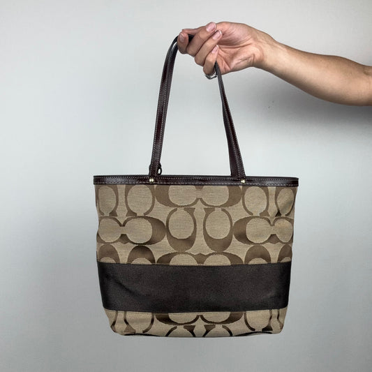 Coach Signature Stripe Mini Tote Bag