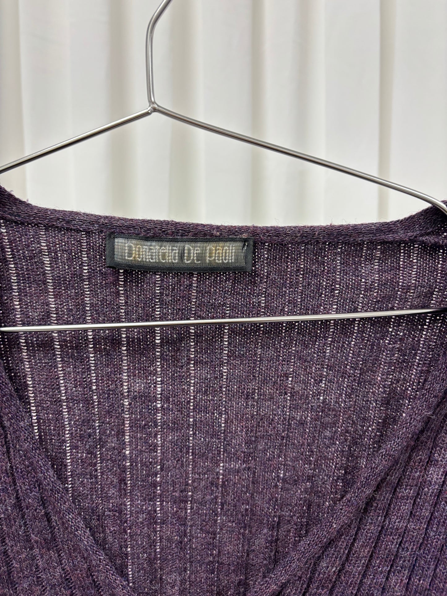 Ribbed Tie Cardigan w/ Flared Sleeves