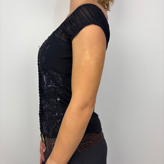Cap Sleeve Top with Beaded Details