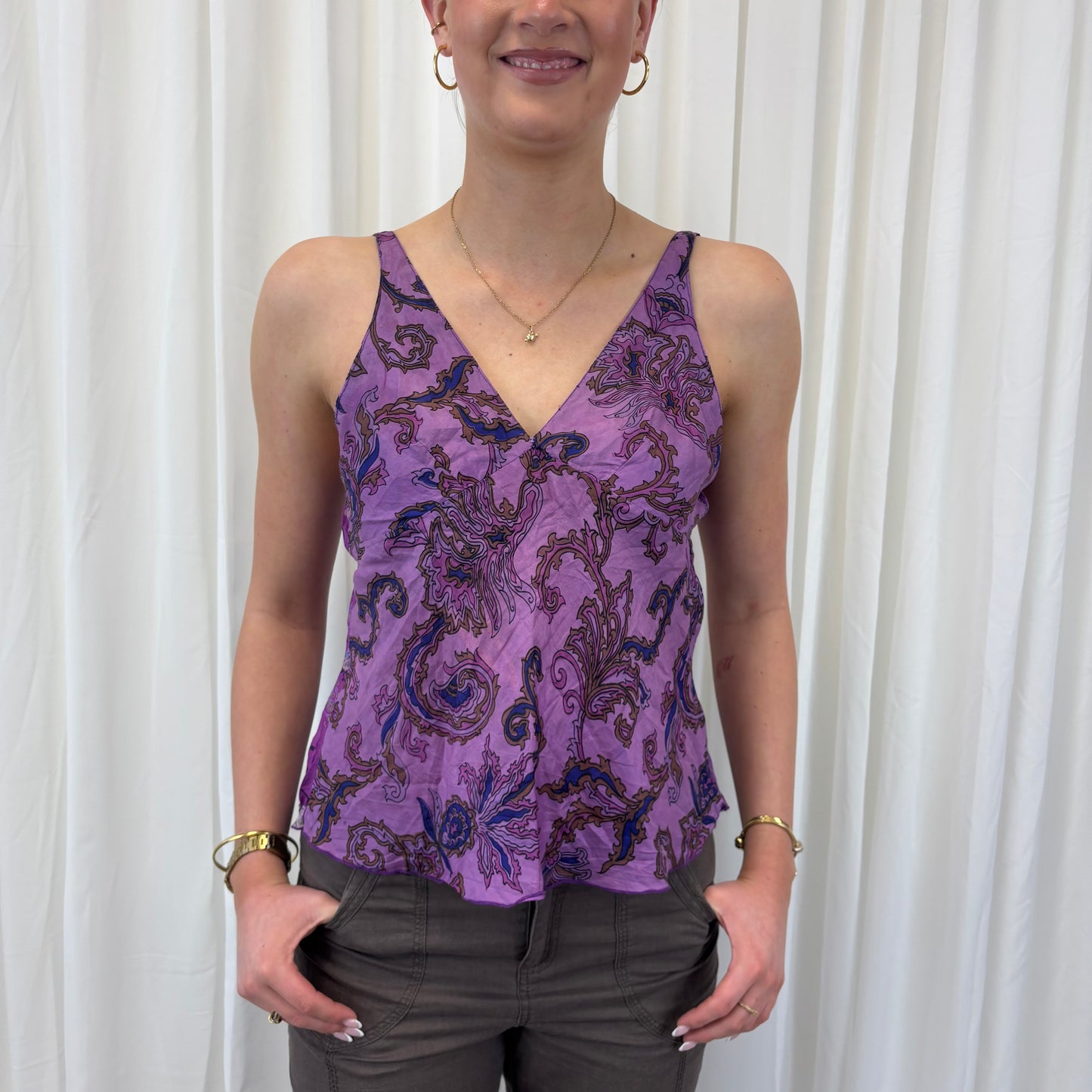 Purple Silk Cami