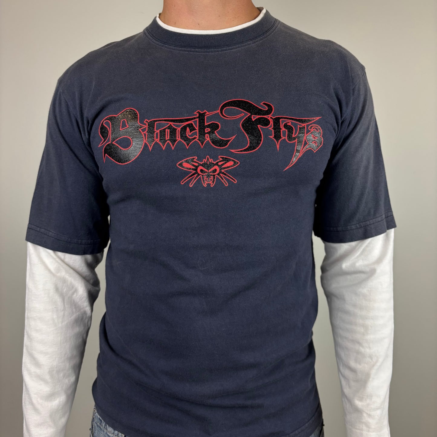 Vintage Black Flys Spellout Long Sleeve | Size S-M