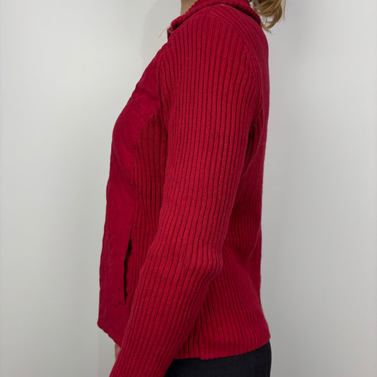 Knitted and Quilted Red Jumper