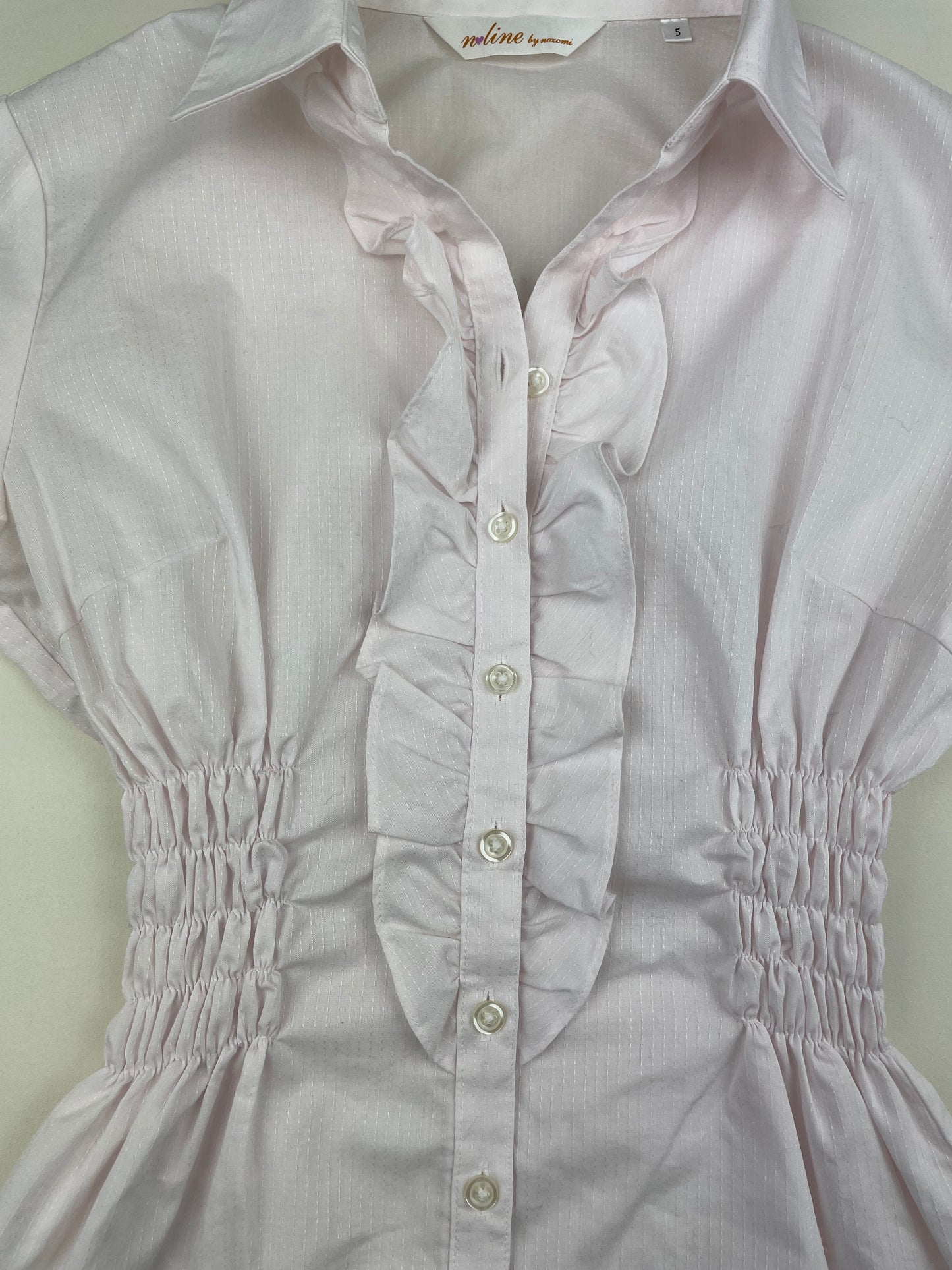 Pink Ruffle Cinched Shirt