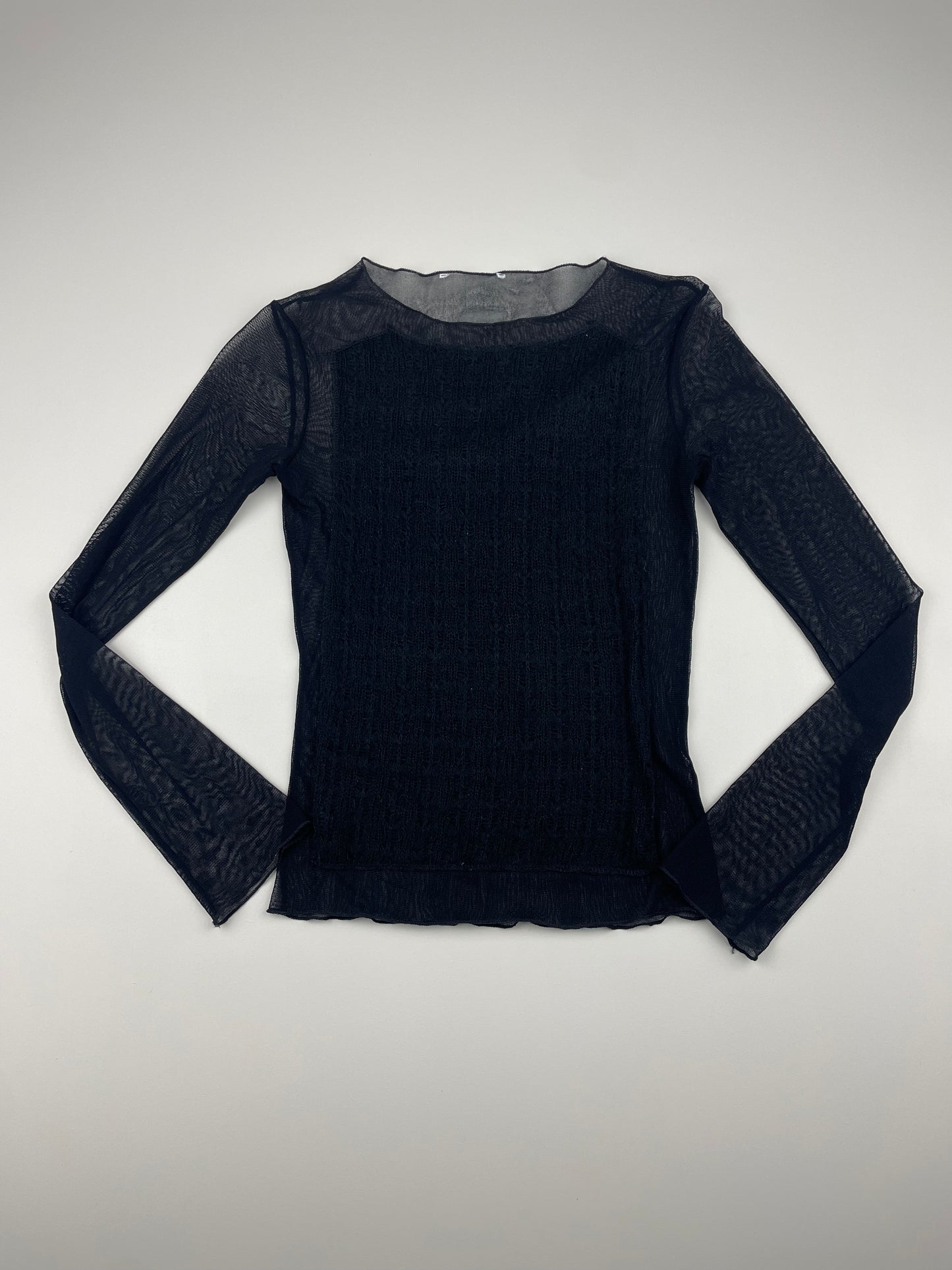 Mesh Long Sleeve w/ Knitted Patch