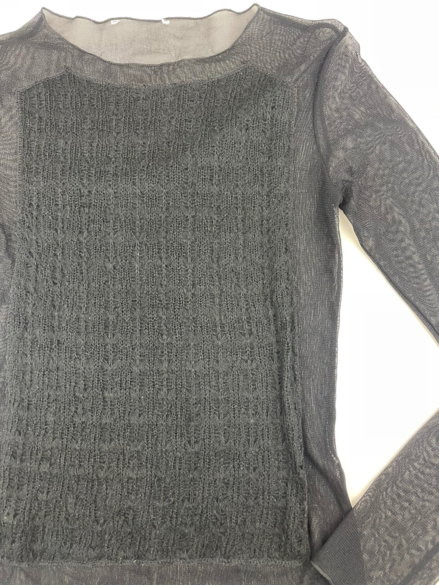 Mesh Long Sleeve w/ Knitted Patch