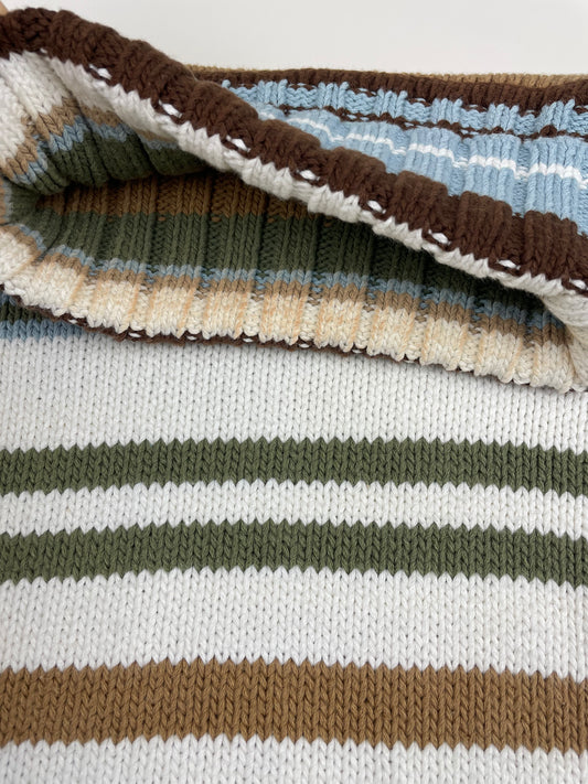 Y2K Striped Turtle Neck Knit