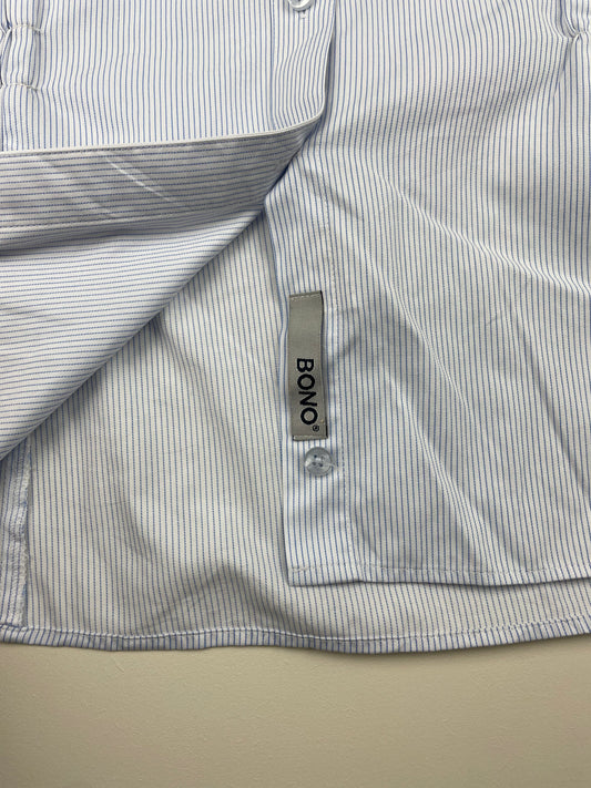 Blue Striped Cinched Shirt