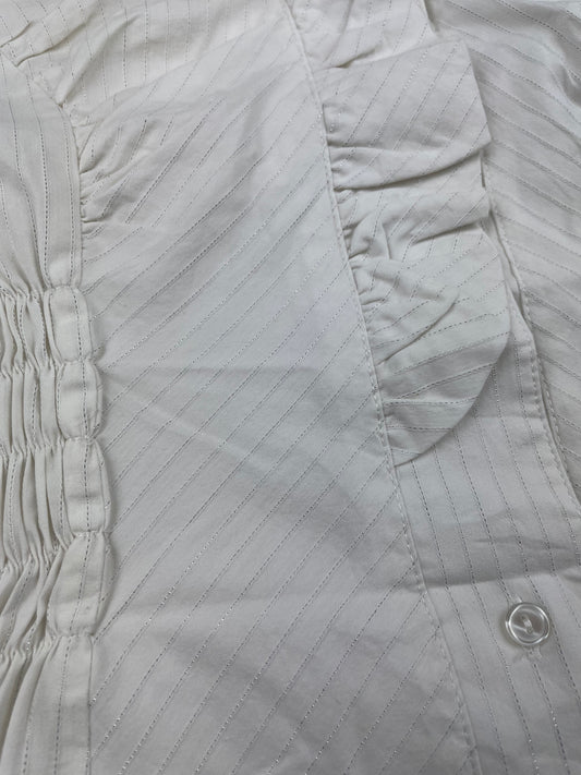 White Striped Cinched Shirt