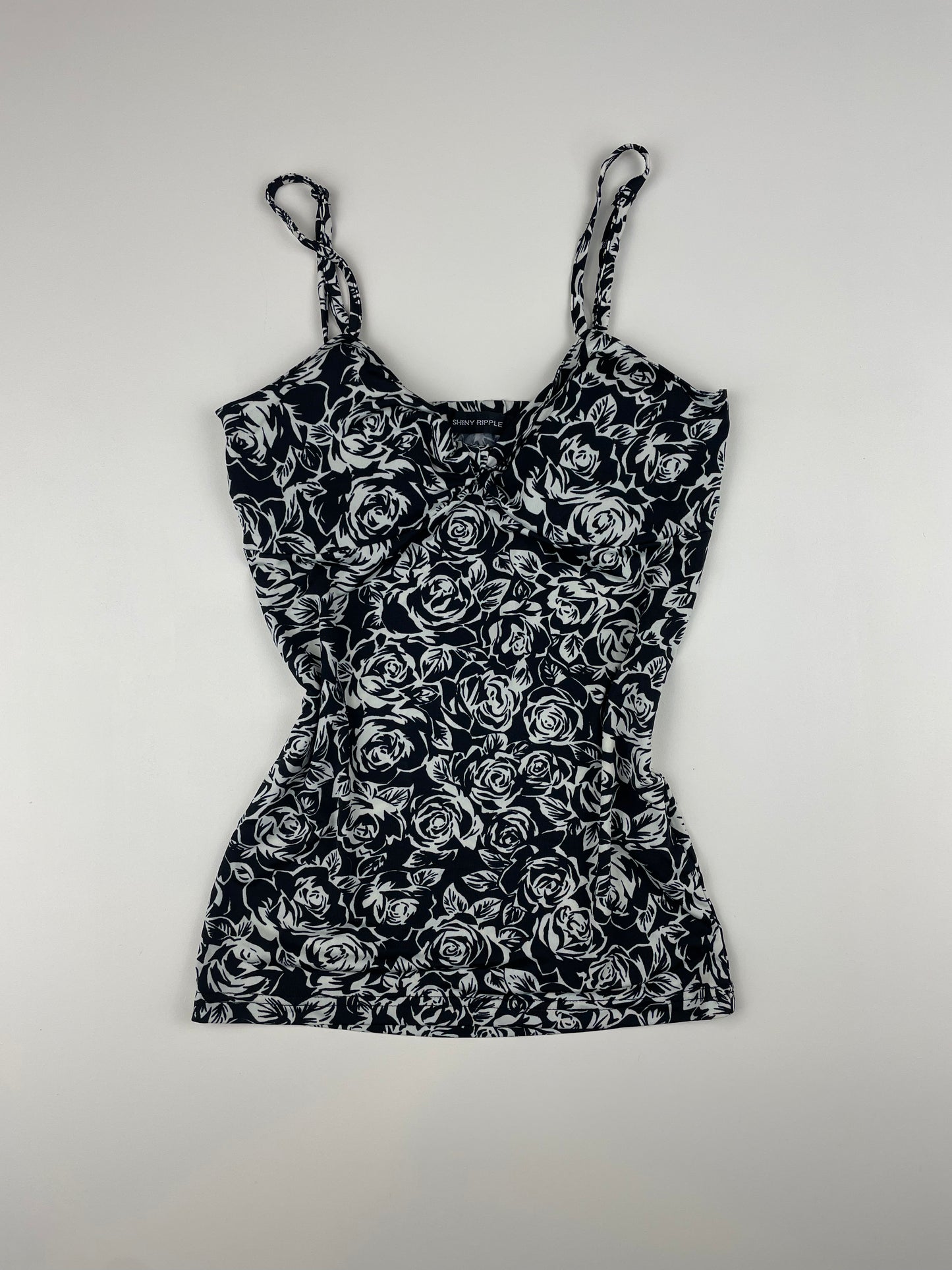 Rose Black and White Cami