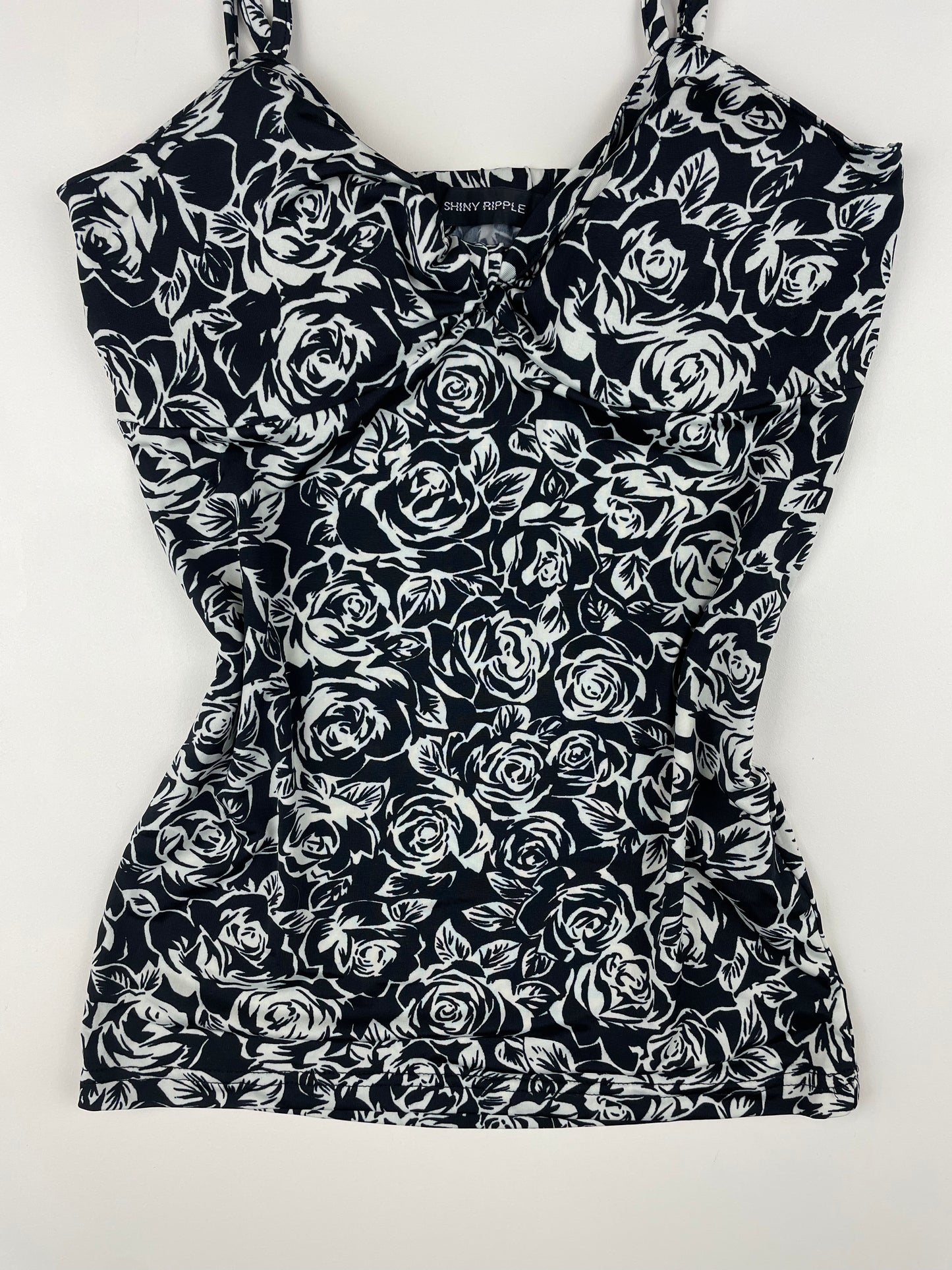 Rose Black and White Cami