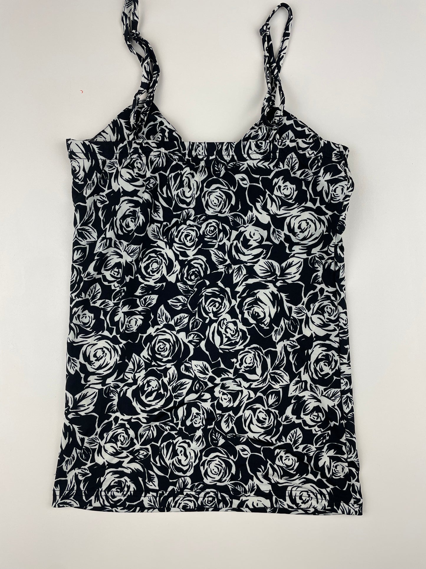 Rose Black and White Cami