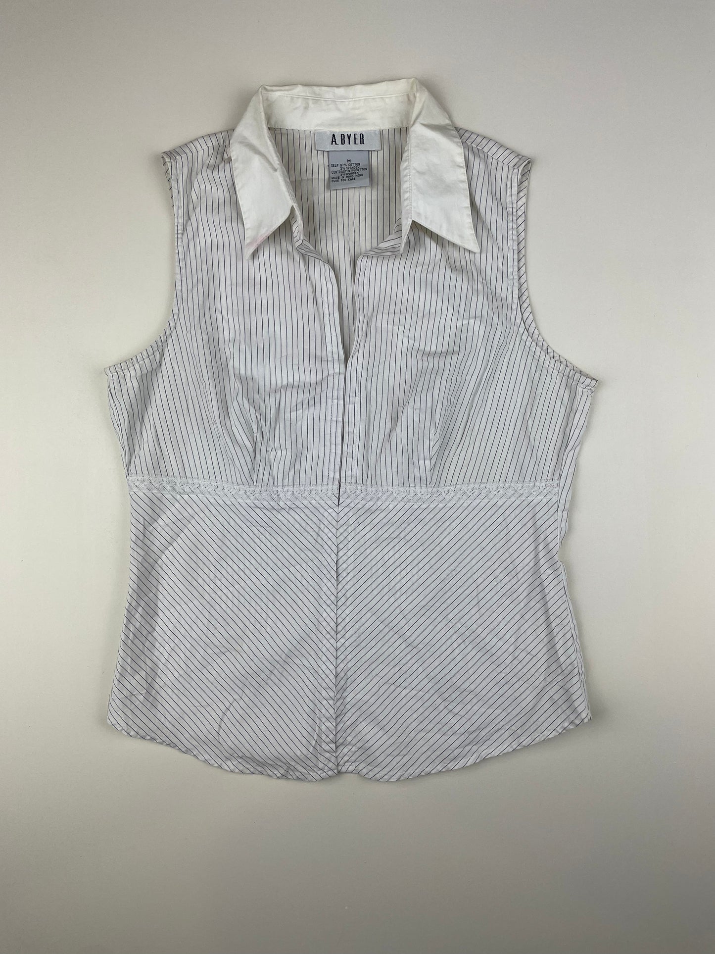Pin Striped Sleeveless Blouse