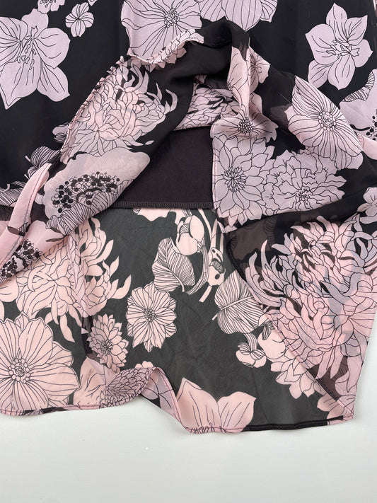 Brown and Pink Flower Maxi