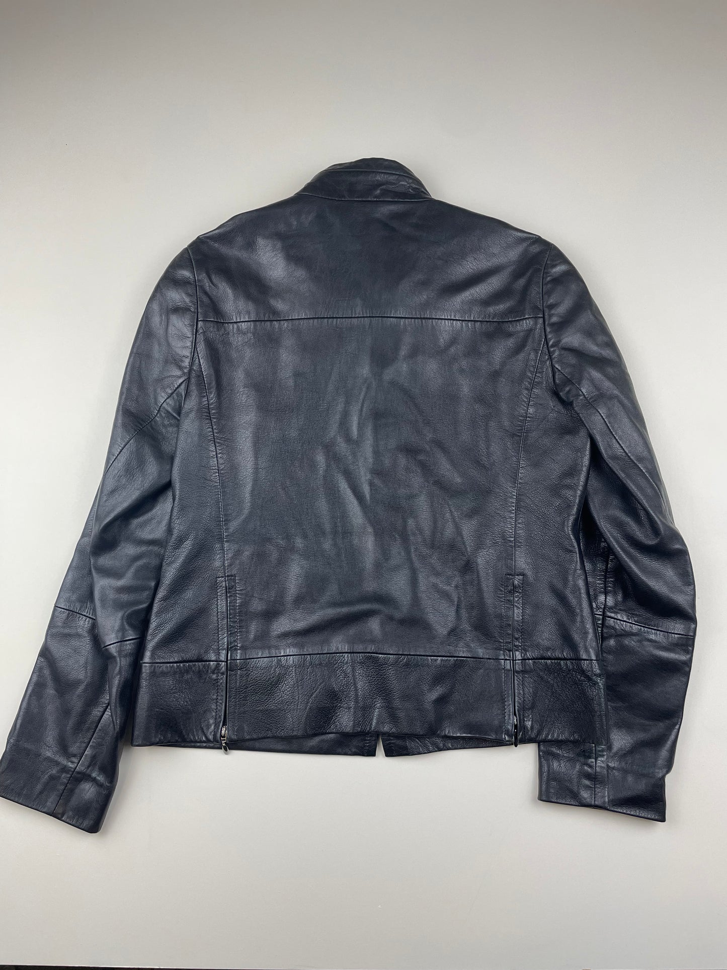 Black 90s Leather Moto Jacket