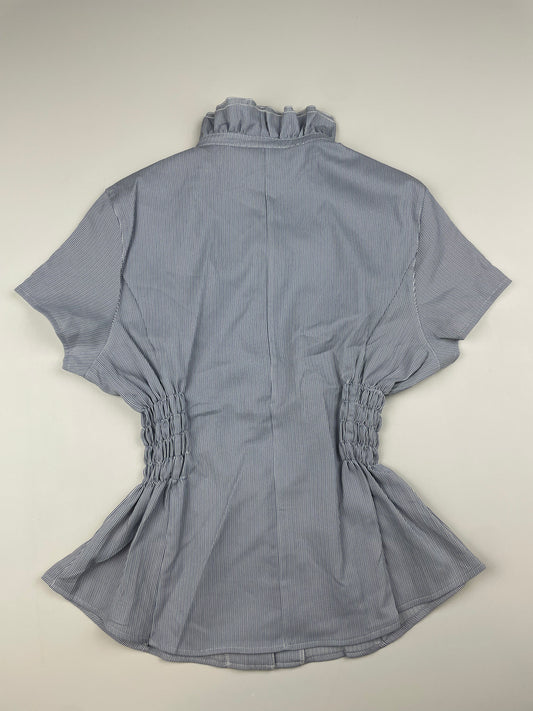 Blue and White Striped Cinch Shirt