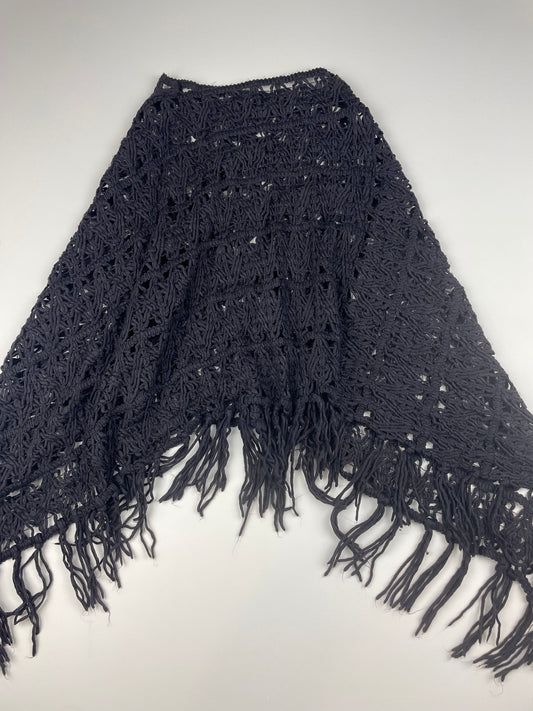 Brown Crochet Poncho