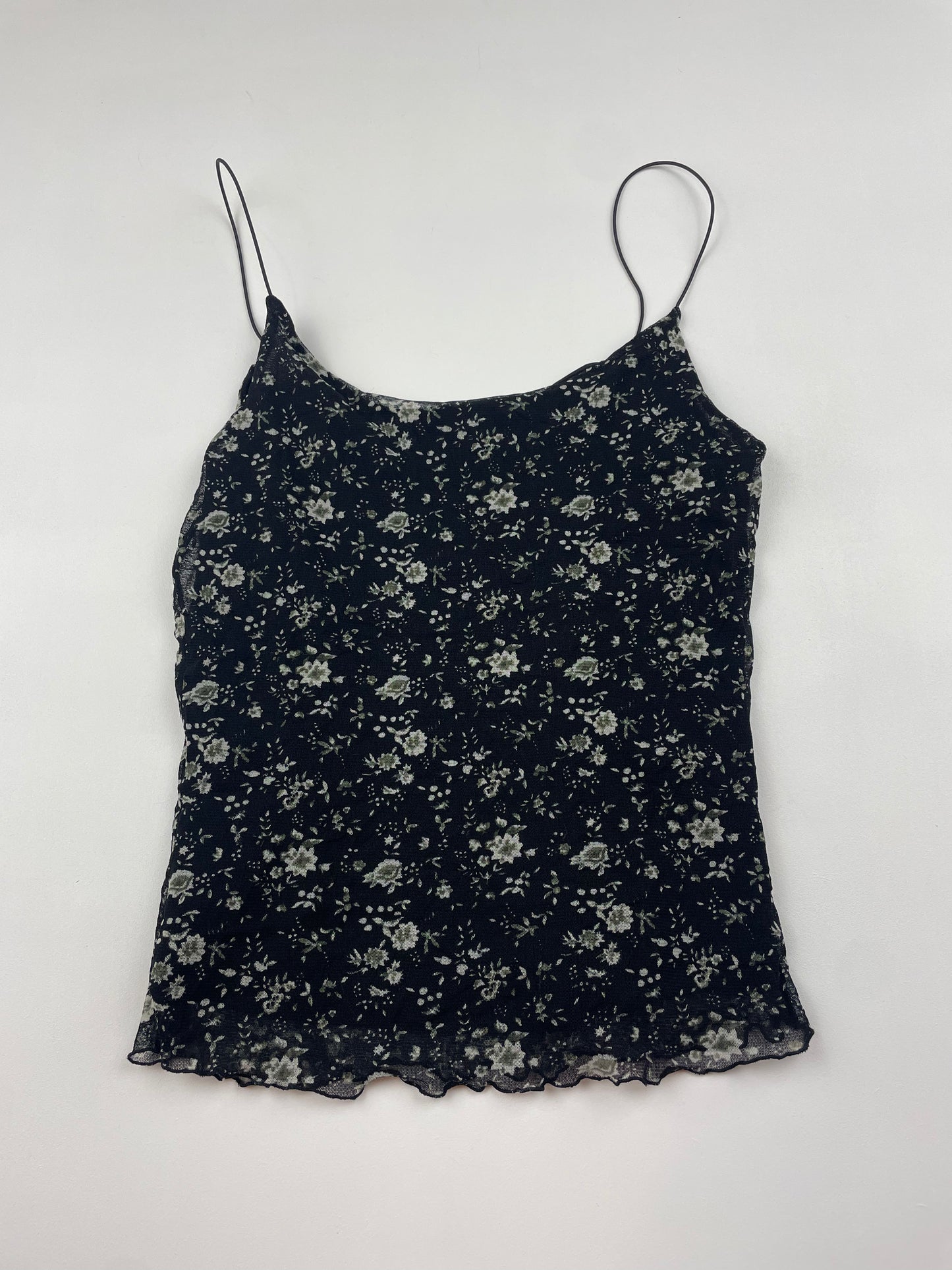 2000s Flower Mesh Top