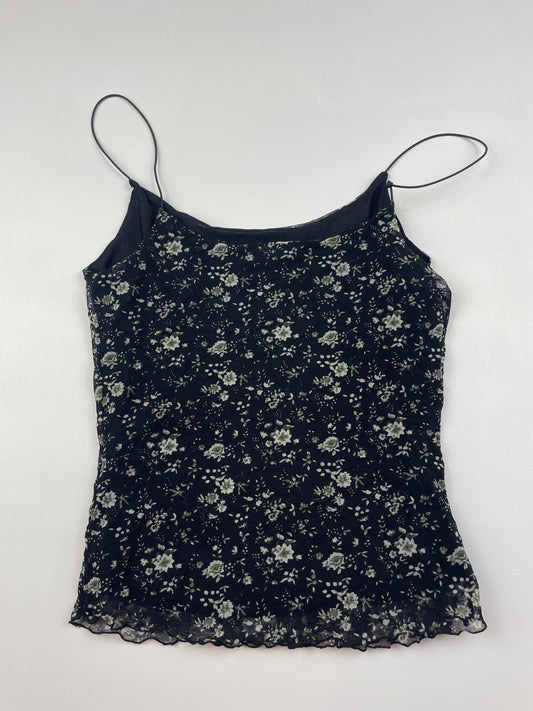 2000s Flower Mesh Top