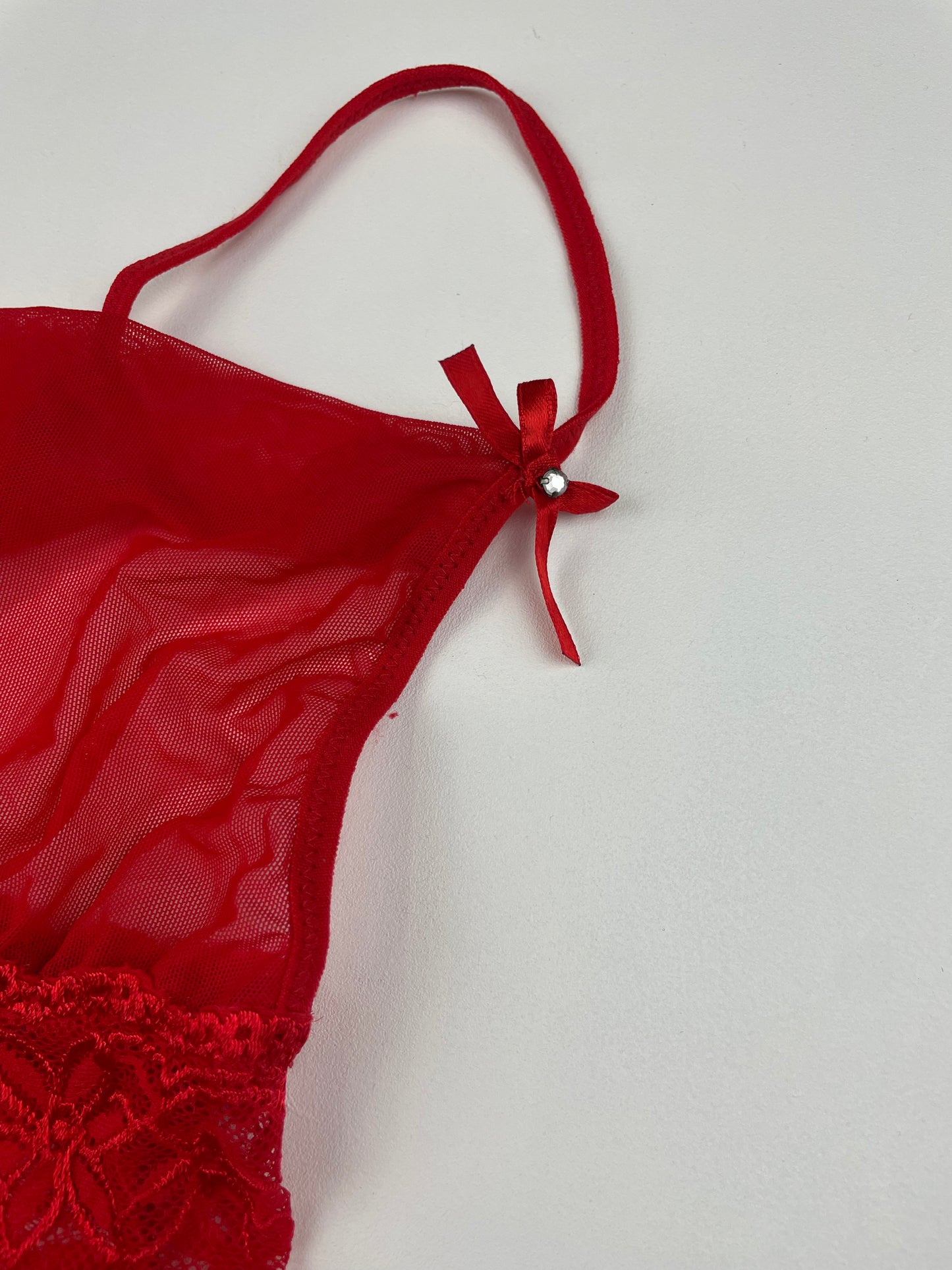 Asymmetric Red Lace Cami