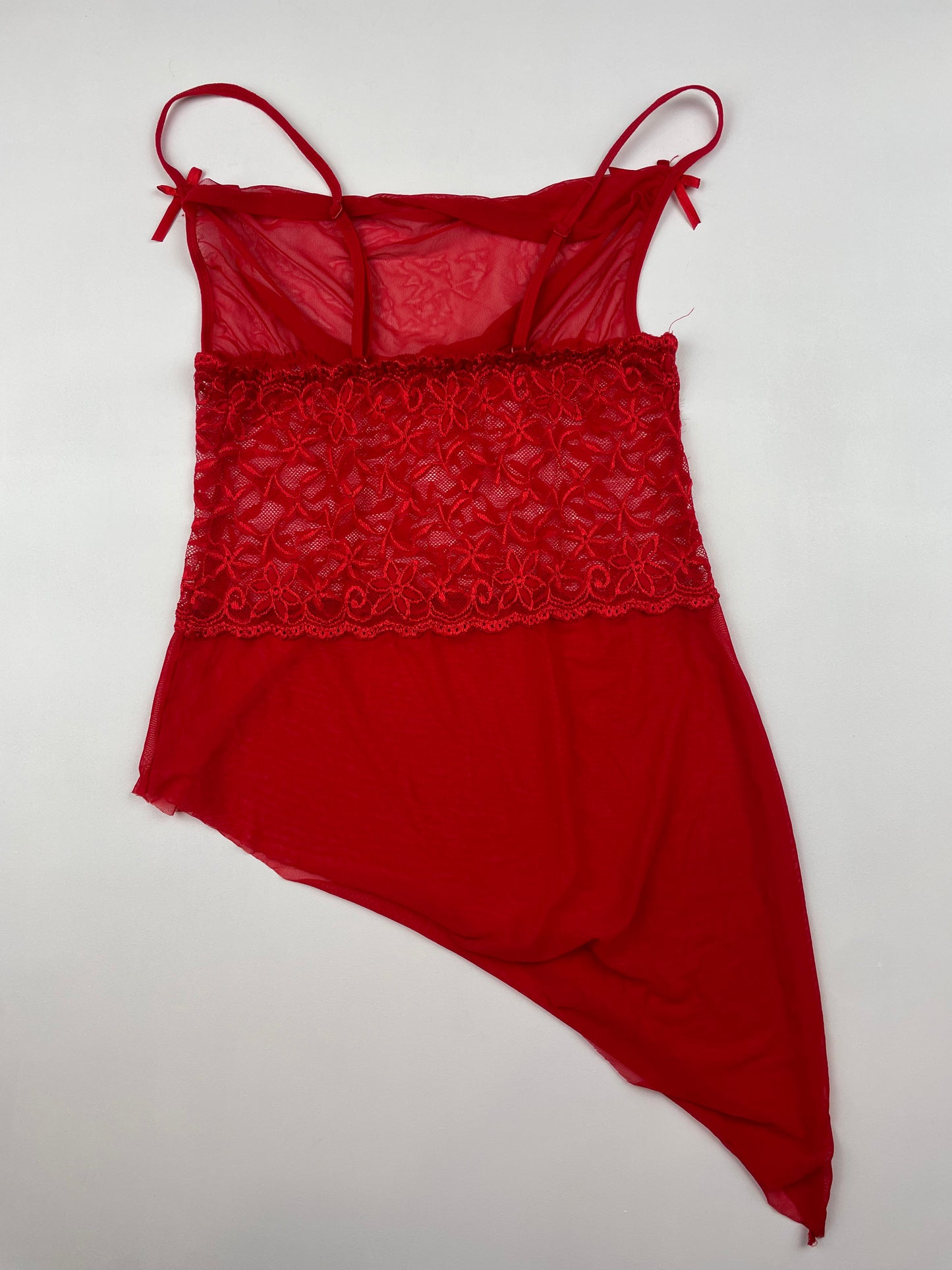 Asymmetric Red Lace Cami
