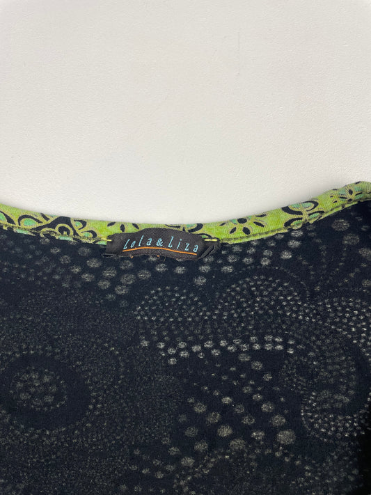 2000s Green Pattern Baby Tee