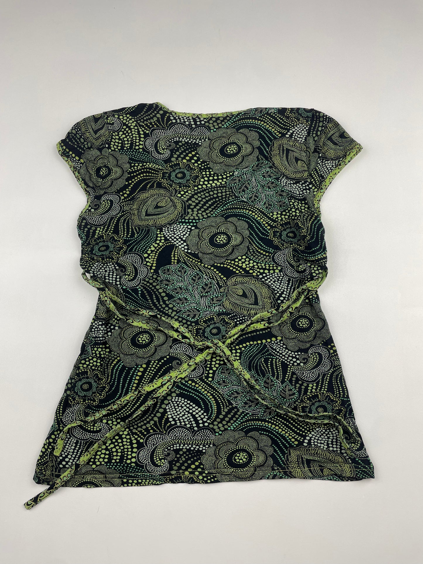 2000s Green Pattern Baby Tee