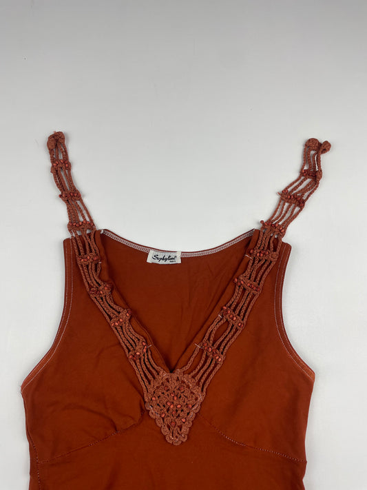 Asymmetric Beaded Tank Top