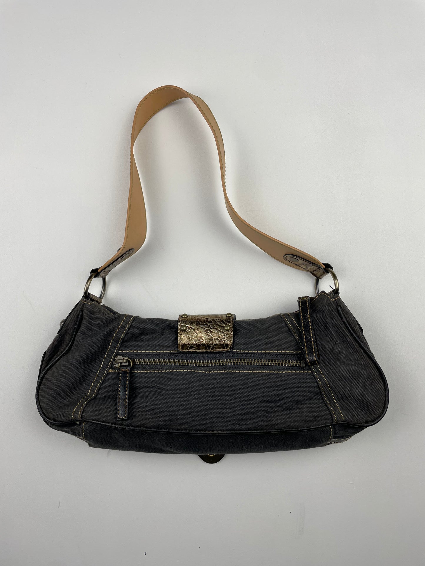 2000s Guess Studded Denim Shoulder Bag