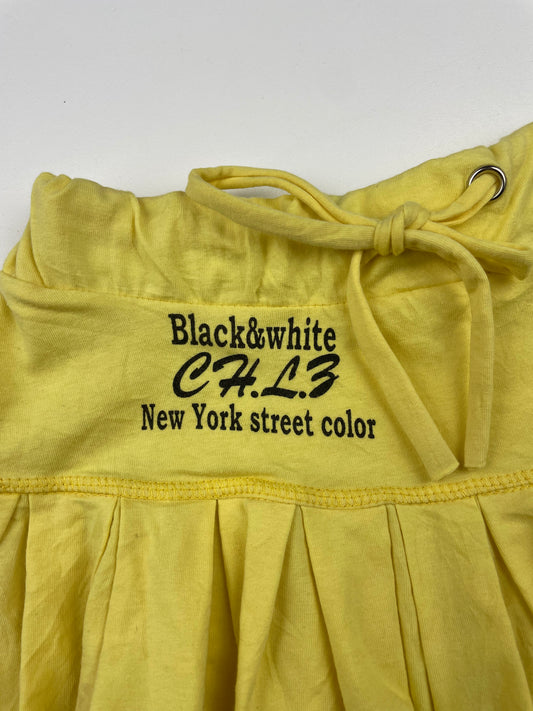 Yellow Pleated Mini Skirt