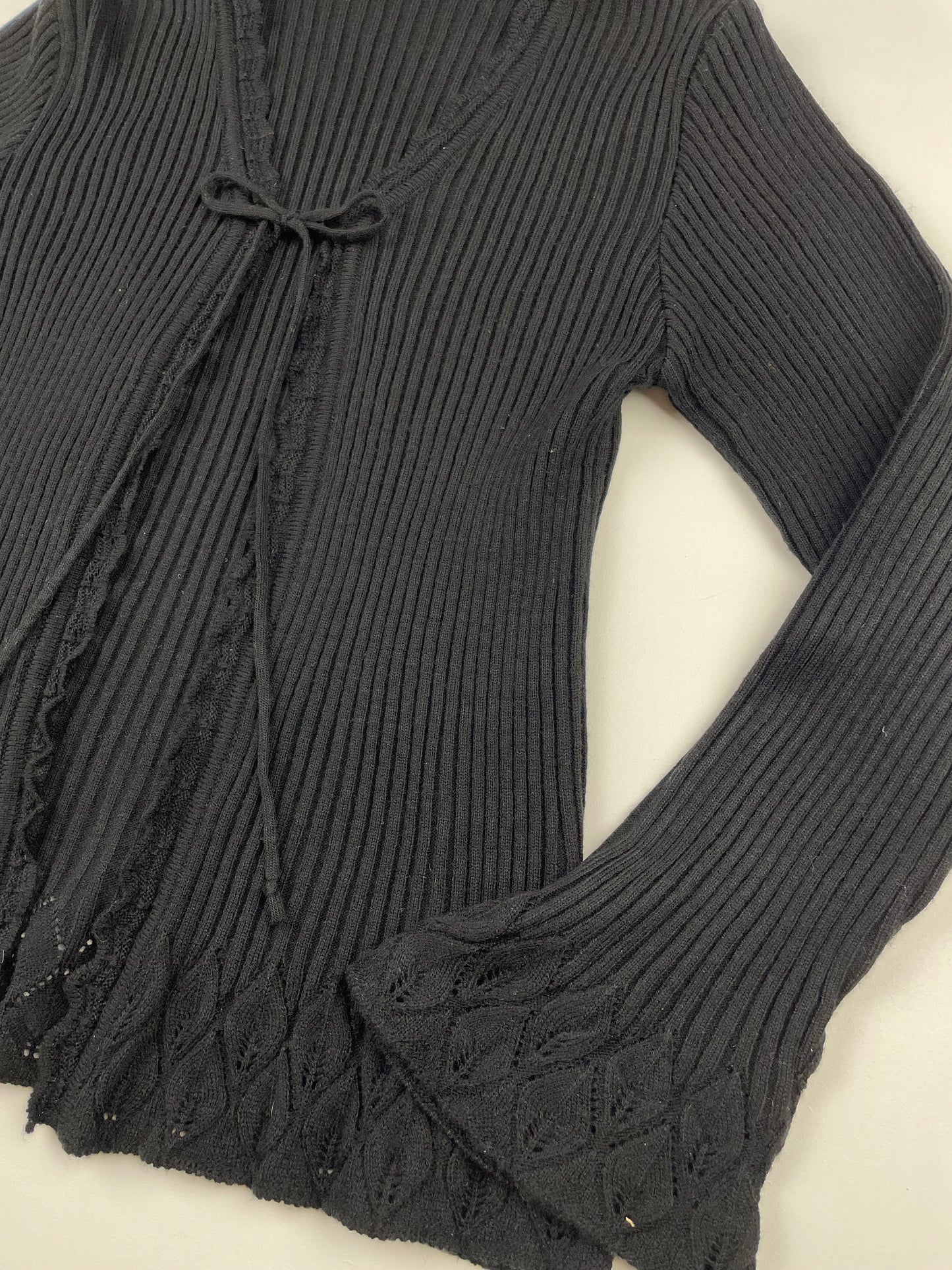 2000s Ribbed Flared Cardigan