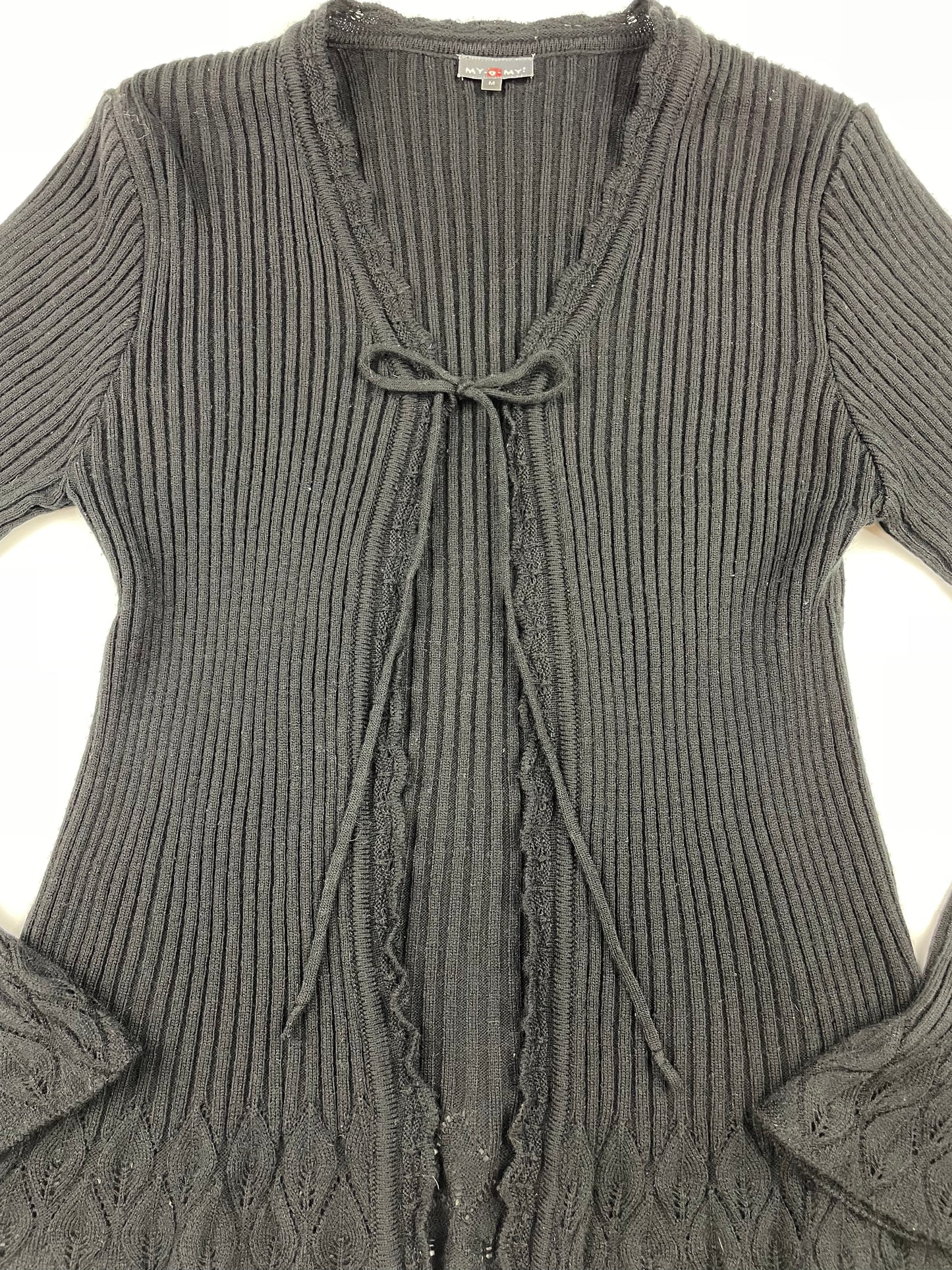 2000s Ribbed Flared Cardigan