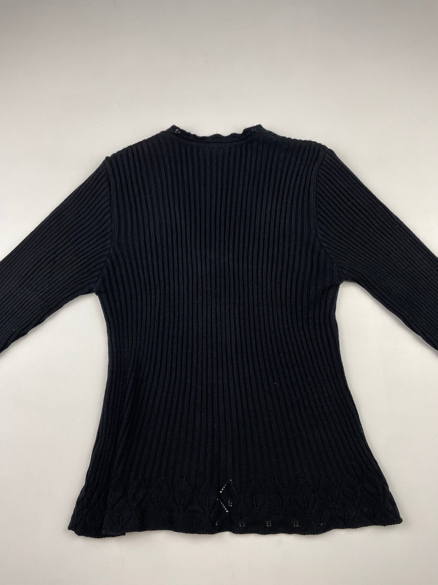 2000s Ribbed Flared Cardigan