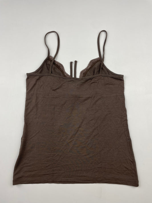 Brown Tie Sequin Cami
