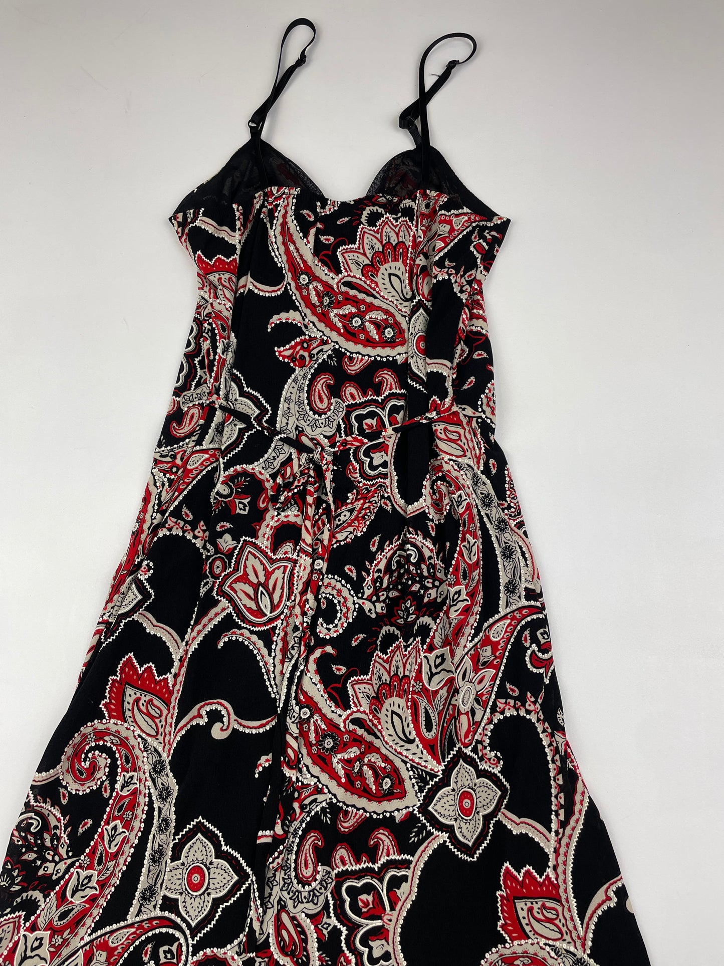 Asymmetric Paisley Midi Dress