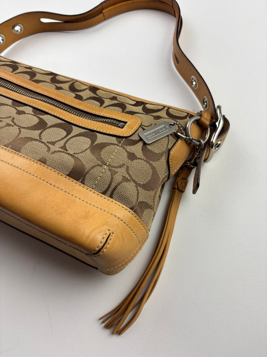 Coach Tan Signature East West Shoulder Bag