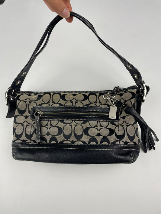 Coach Signature East West Black Shoulder Bag