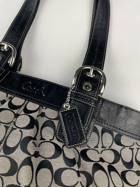 Coach Signature Pleated Hampton Tote Bag