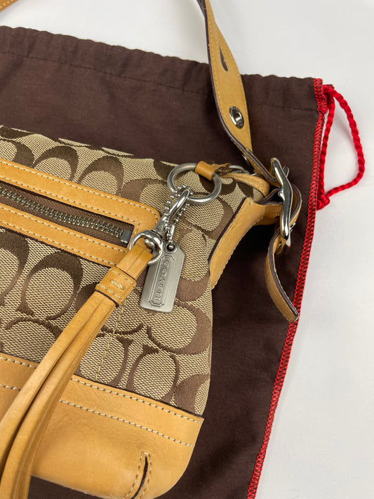 Coach Signature East West Tan Shoulder Bag