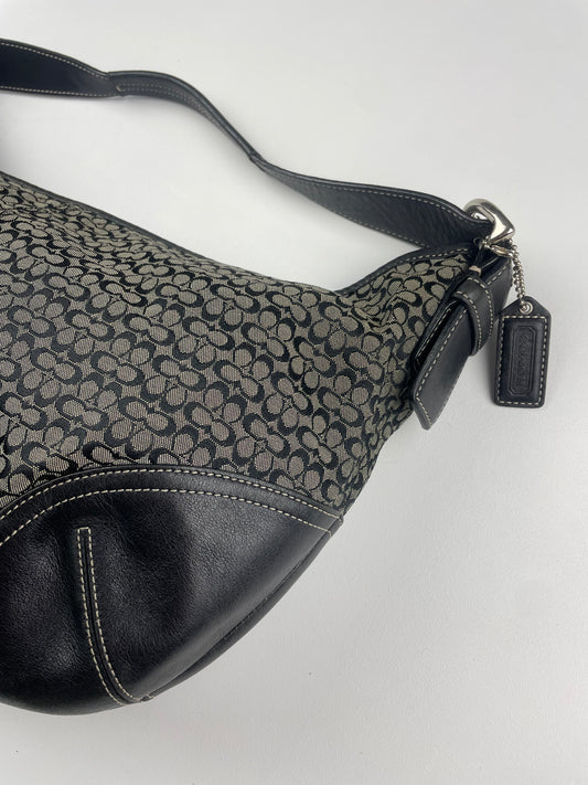 Coach Signature Large Hobo Bag Black and Grey