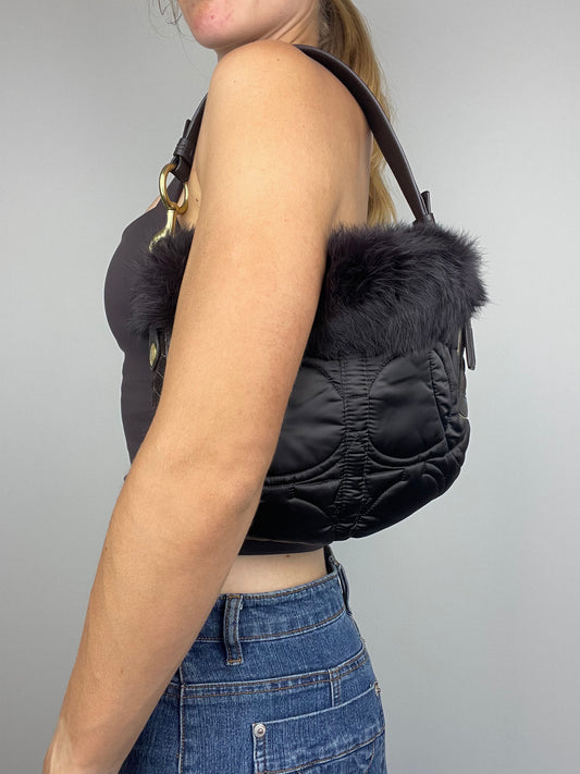 *RARE* Coach Rabbit Fur Hobo Bag in Brown