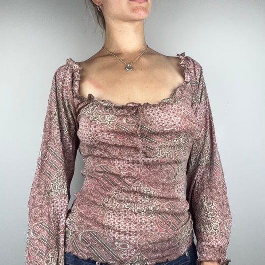 Bohemian Off Shoulder Long Sleeve Top