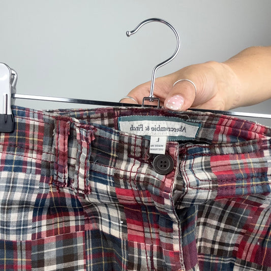 A&F Red Plaid Mini Shorts