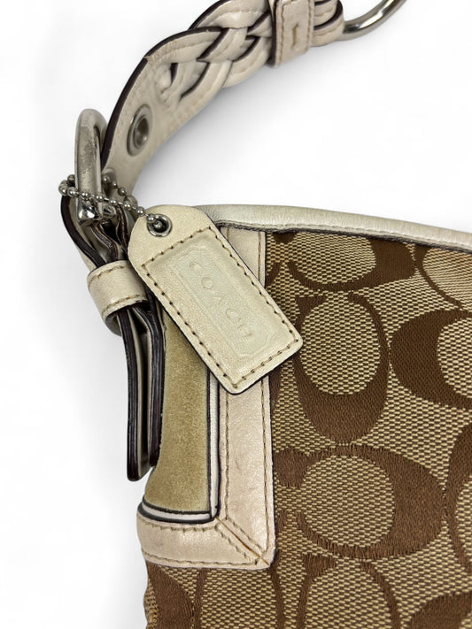 Coach Signature Braided Hobo Shoulder Bag