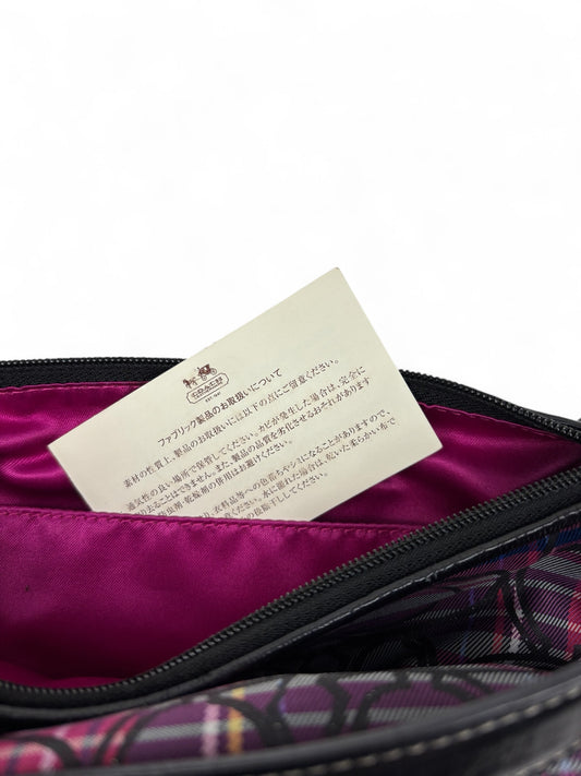 Coach Signature Plaid Glitter Mini Bag