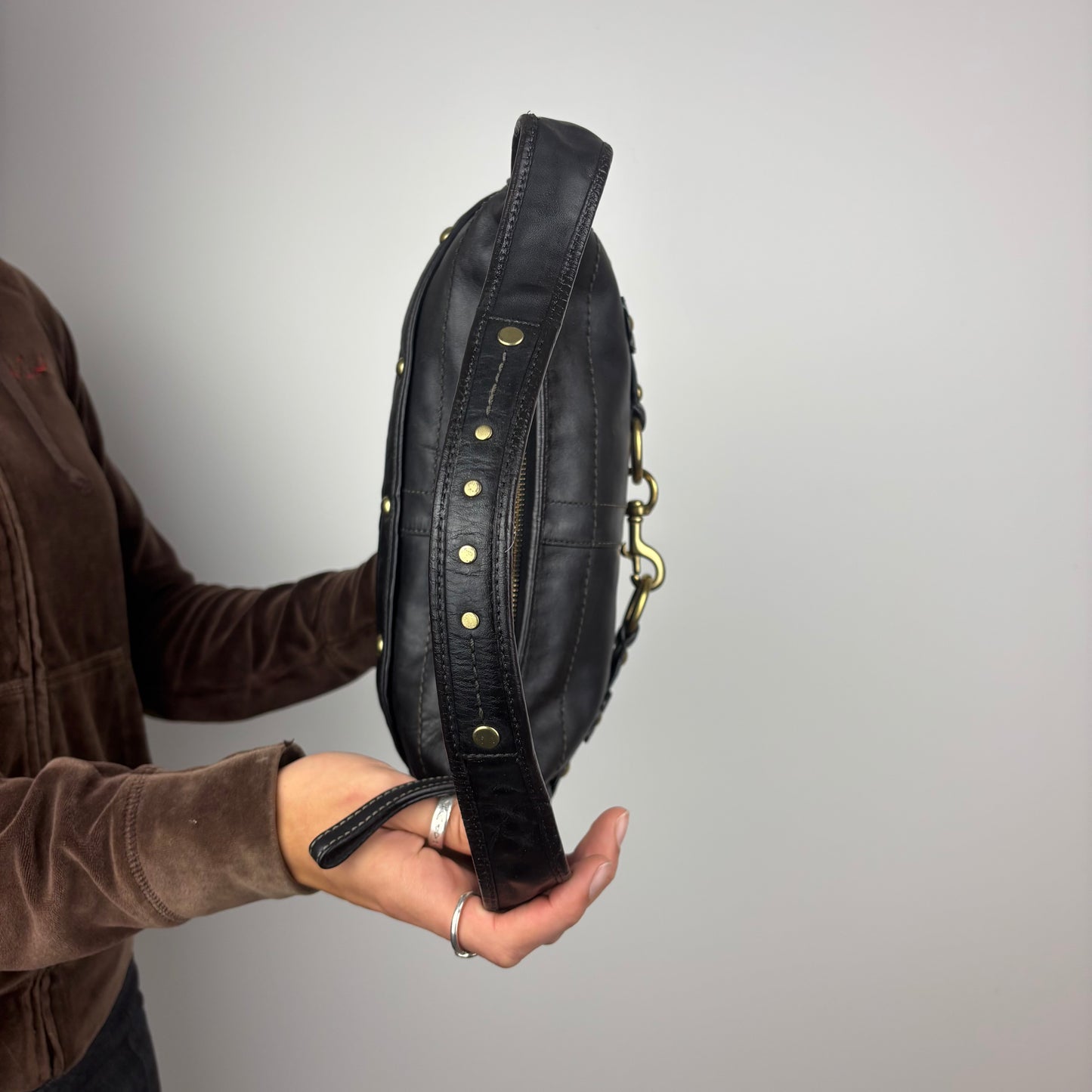 Coach Ergo Belted Hobo Bag in Black Leather *Rare*